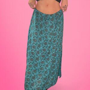 Vintage 90s paisley floral maxi skirt
